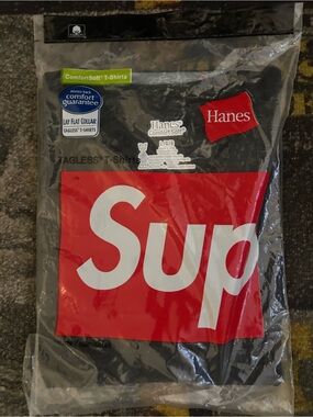 Supreme Black Kids Tee with Red and White Box Logo